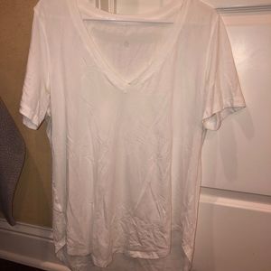 lululemon White V-Neck Shirt